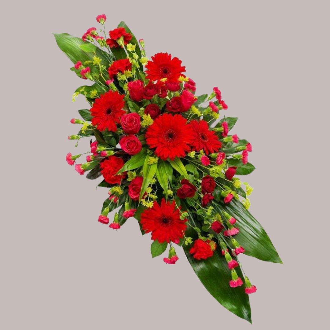Timeless Red Funeral Spray